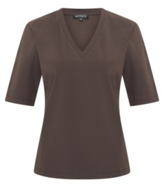 MI PIACE t-shirt v-hals espresso MP202271
