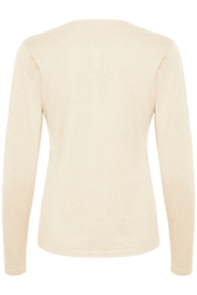 SAINT TROPEZ MilaSZ R-Neck Cardigan brown rice melange 30500005