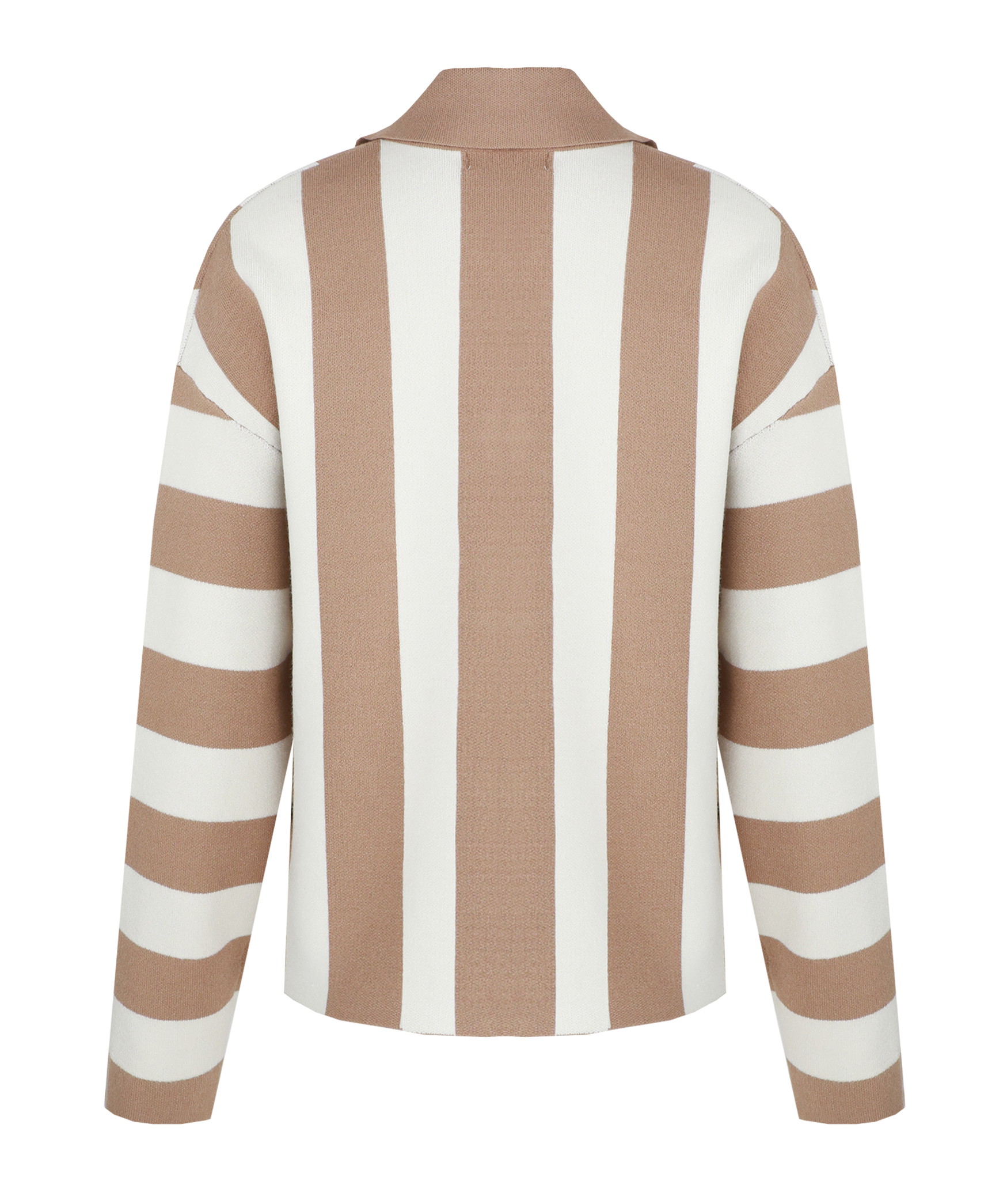 C&S The Label Cecillia knit cardigan wool white - light camel 25NMC07