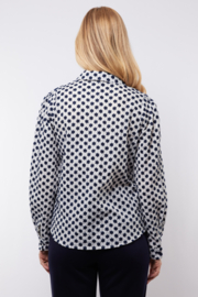 C&S The Label Louisa blouse offwhite-midnight blue 25NZC20