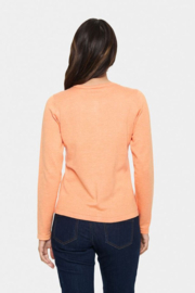 SAINT TROPEZ MilaSZ R-Neck Cardigan orange melange 30500005