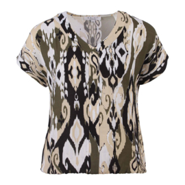 ENJOY blouson v-hals allover print army 156417