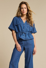 RED BUTTON top Drew drawstring denim rinse SRB4963