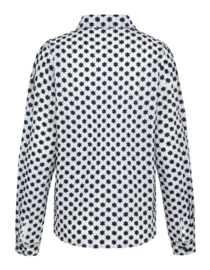 C&S The Label Louisa blouse offwhite-midnight blue 25NZC20