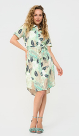 MI PIACE dress short sleeves botanical print pistachio 202079