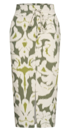 MI PIACE pencil skirt heavy lkat ornaments print olive MP202424