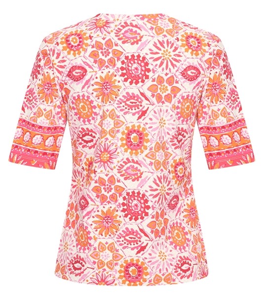 MI PIACE top v-hals tiles print fuchsia MP202271