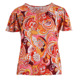 ENJOY blouson top allover paisley print