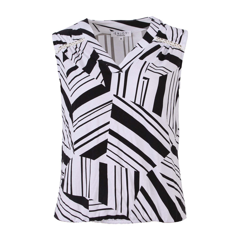 ENJOY blouson mouwloos grafische print zwart 183578