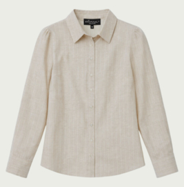 Elvira blouse Jessie sand stripe linen E2 26-023