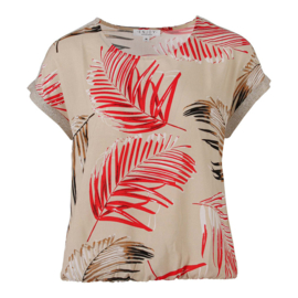 ENJOY blouson lurex tape palmblad print rood 156714