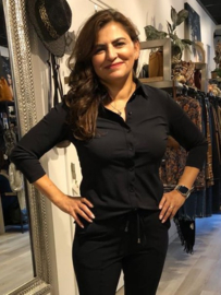 MI PIACE travelstof blouse black MP60840