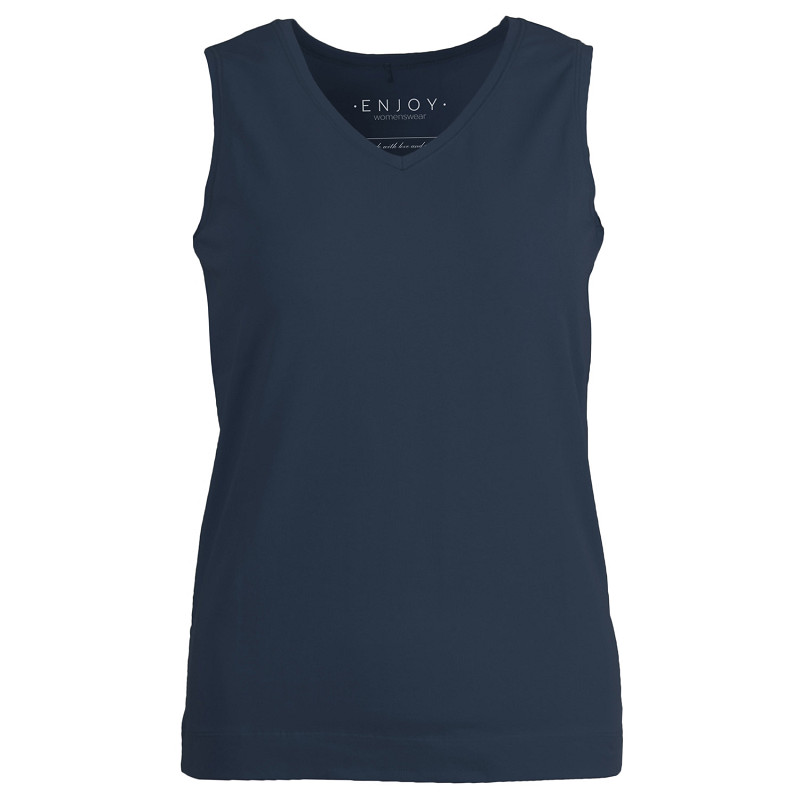 ENJOY top uni v-hals indigo 154030