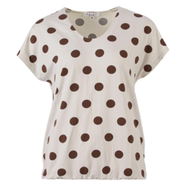 ENJOY blouson kapmouw stippen print bruin 183603