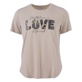 ENJOY t-shirt love print zand 475374