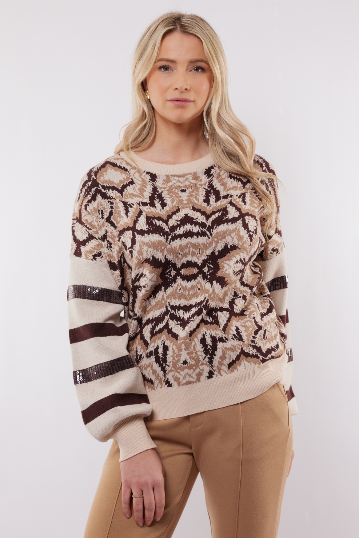 C&S The Label Kimberly knit pullover sand - light camel 25NVC03