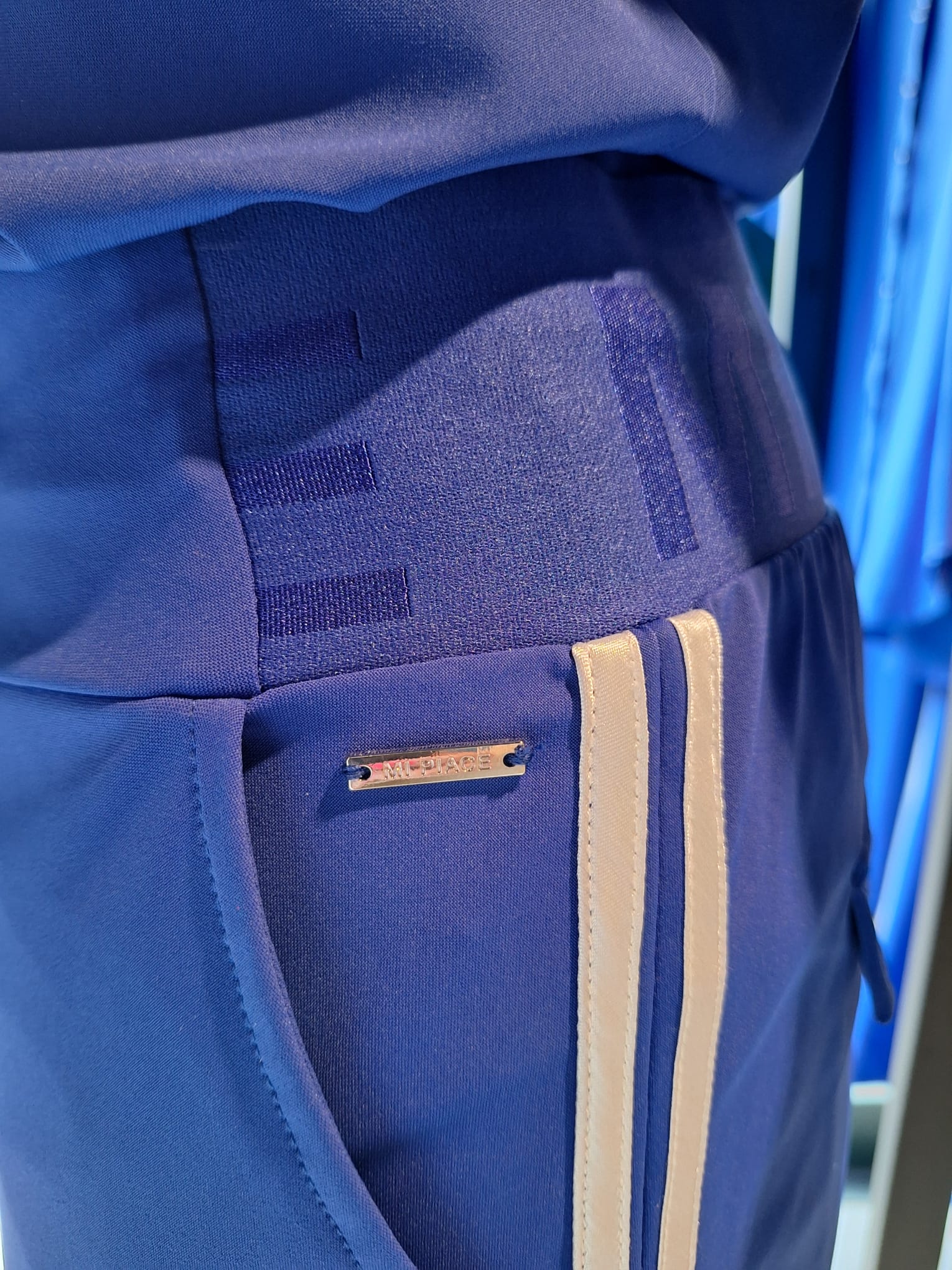 MI PIACE trouser straight binding kobalt - off-white MP202617