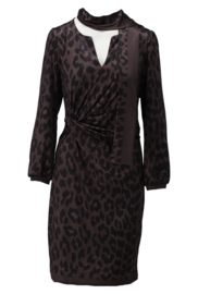 K-Design korte jurk met sjaaltje & luipaardprint D324