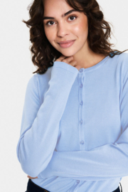 SAINT TROPEZ MilaSZ R-Neck Cardigan pullover chambray blue 30500005