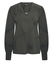 MI PIACE top v-hals circle print deep depth MP202651CIPT