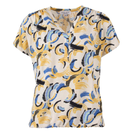 ENJOY blouson kapmouw allover print geel 183606