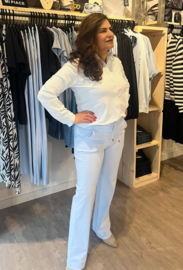 MI PIACE travelstof blouse light blue-offwhite stripe MP60840