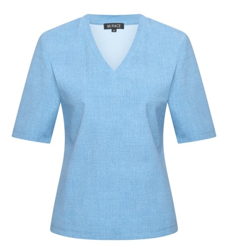 MI PIACE t-shirt v-hals denim print MP202271DMPT