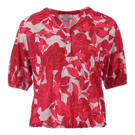 ENJOY blouson raglan pofmouw bloemprint rood 183957