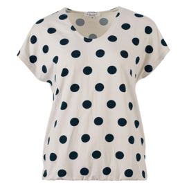 ENJOY blouson kapmouw stippen print navy 183603