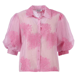 ENJOY blouse korte ballon mouw borduur pink 127516