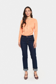 SAINT TROPEZ MilaSZ R-Neck Cardigan orange melange 30500005