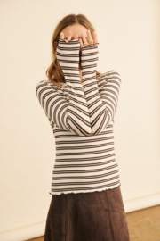 SAINT TROPEZ blouse chocolate brown ice stripe brown 30515730