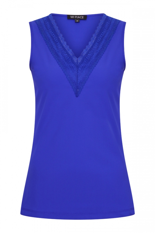 MI PIACE  top cobalt met kant MP202254
