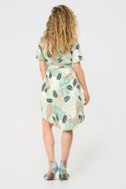 MI PIACE dress short sleeves botanical print pistachio 202079