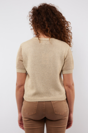 C&S The Label vest Myrtha cardigan sand 25ZLC02
