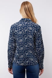 C&S The Label Louisa blouse midnight blue-offwhite 25NZC19