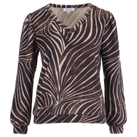 ENJOY. sweater fluffy dierenprint bruin 183635