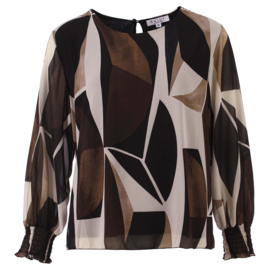ENJOY dubbel top ballonmouw smock zwart 503241