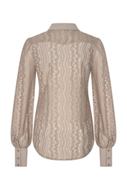 MI PIACE travelstof blouse kant taupe MP202352