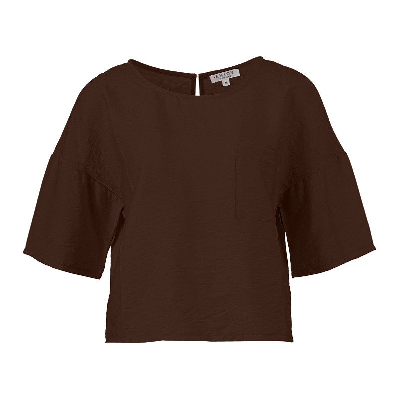 ENJOY top met zakje donkerbruin 127069