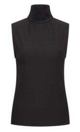MI PIACE  top collar ribbed black MP202642