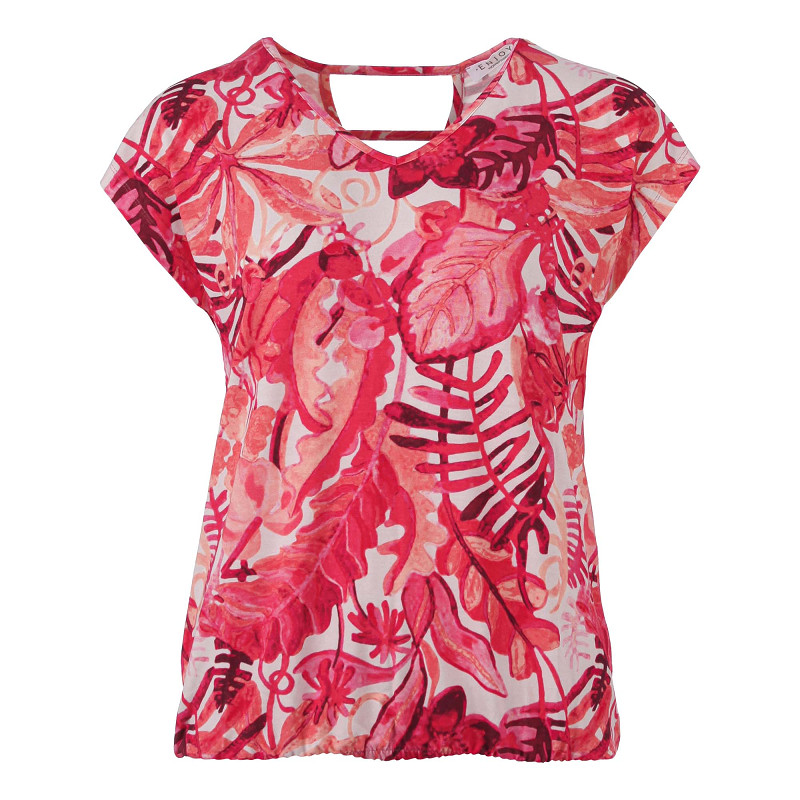 ENJOY blouson kapmouw bloemprint rood 186288