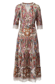 K-Design maxi jurk met design & kant C301