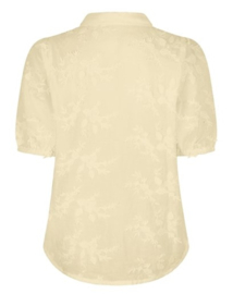 Red Button blouse Victoria 3D flower butter yellow SRB4826