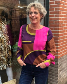 Emily van den Bergh SALE blouse pink brown letters