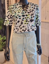 MI PIACE top v-hals faded camouflage print MP202271