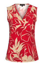 MI PIACE top tropical hibiscus print red MP202425