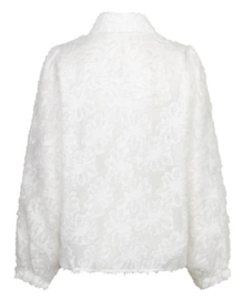 Red Button. blouse Fringes off white SRB5010