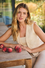 C&S The Label gilet Ardentes sand 25ZXJ01