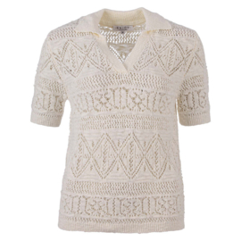 ENJOY pull polokraag ajour ecru 890112